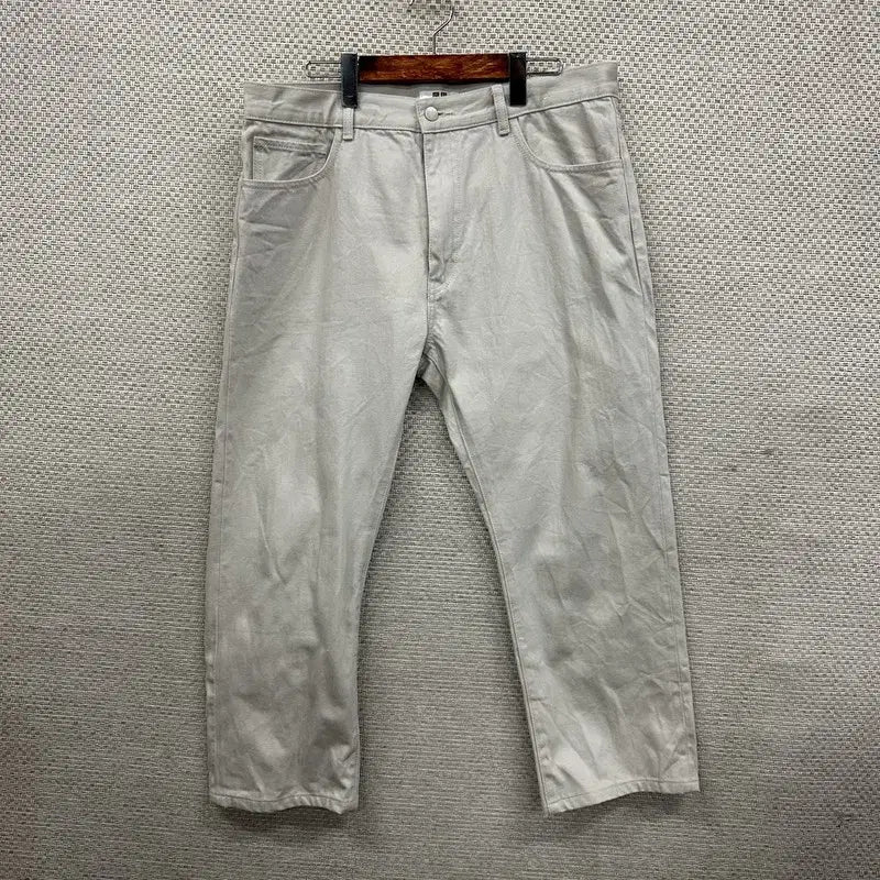 [BUNJANG] Uniqlo U Lemaire Cream Jeans 35 Inch / 유니클로 U 르메르 크림진 청바지 35인치 D00063