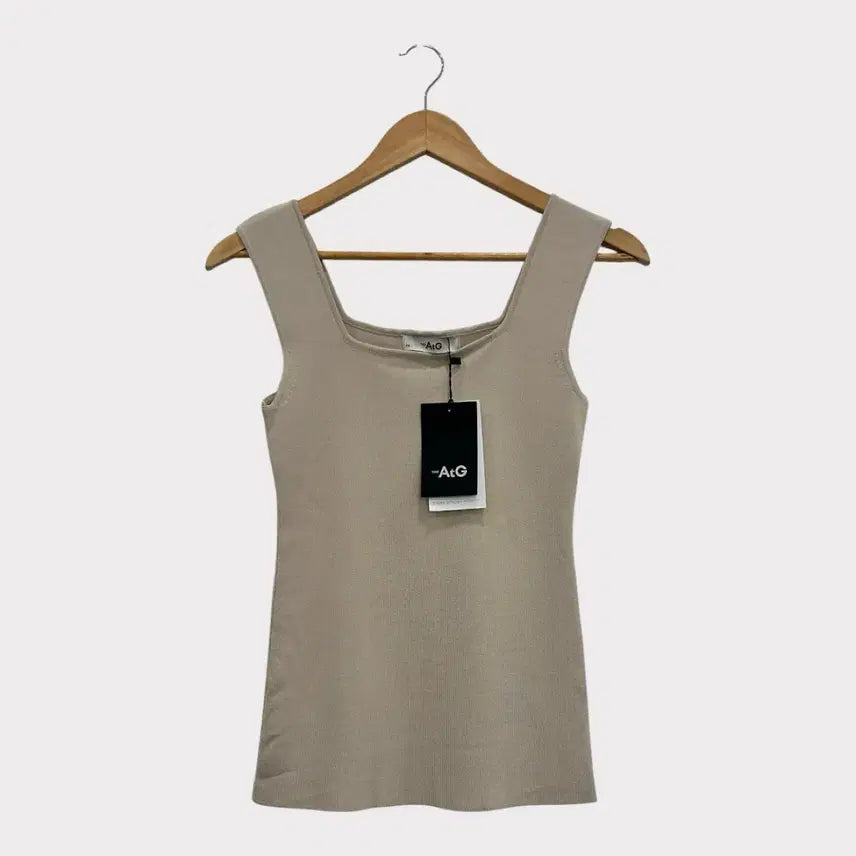 [BUNJANG] The AtG Square Neck Knit Sleeveless Top Beige / [66] 새상품 더엣지 AtG 스퀘어넥 니트 민소매티 나시 베이지