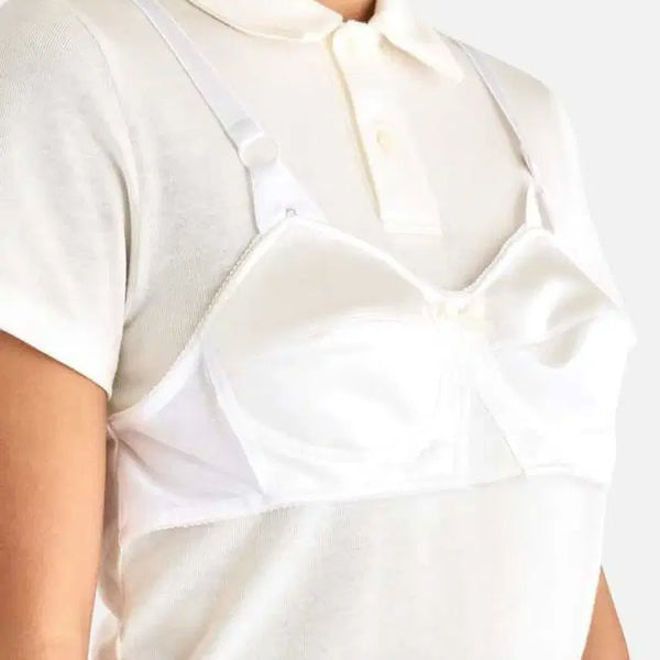 [BUNJANG] VAQUERA Bra Polo Knit T-Shirt White Size S / VAQUERA 바퀘라 브라 폴로 니트 티셔츠 화이트 S사이즈