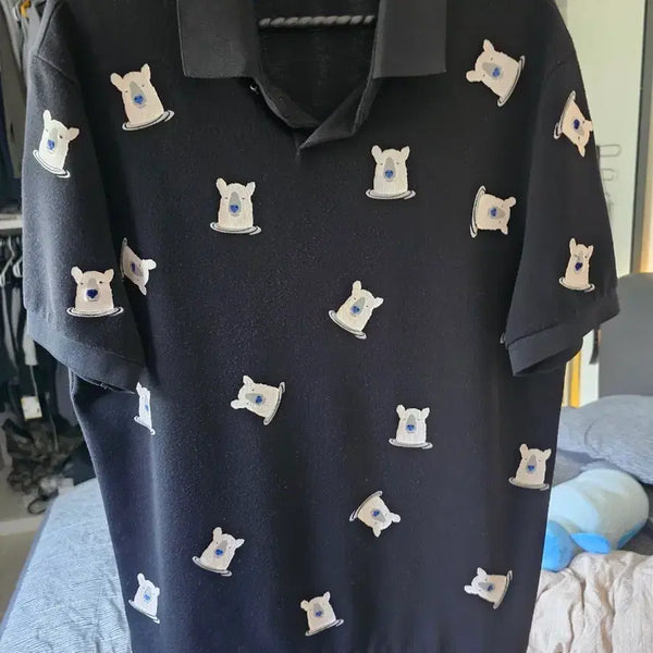 [BUNJANG] SYSTEM Men's Short Sleeve Polo Shirt Black / 시스템(SYSTEM) 남성 반팔 카라티 블랙