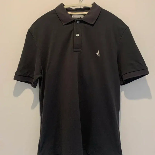 [BUNJANG] Beanpole Essential Dark Grey Men's Tipped Collar T-Shirt Size M / 남성 빈폴 에센셜 밤팔 카라티 M