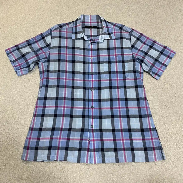 [BUNJANG] Daks Check Short Sleeve Shirt 105 / 닥스 체크 반팔 셔츠 105