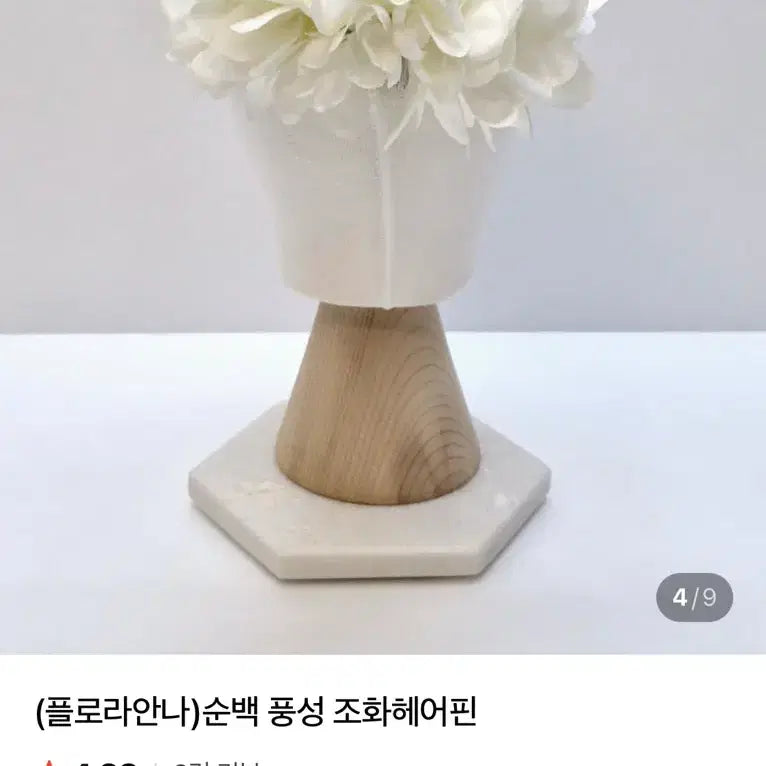 [BUNJANG] Floral Anna White Flower Corsage Hairpin / 플로럴안나 웨딩 조화 장식 헤어핀