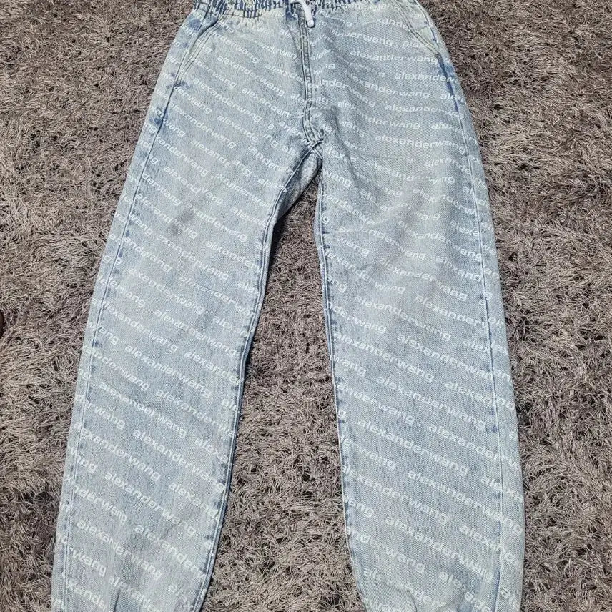 [BUNJANG] Alexander Wang Logo Denim Jogger Pants / 백화점판 정품- 알렉산더왕 로고 데님 조거 팬츠