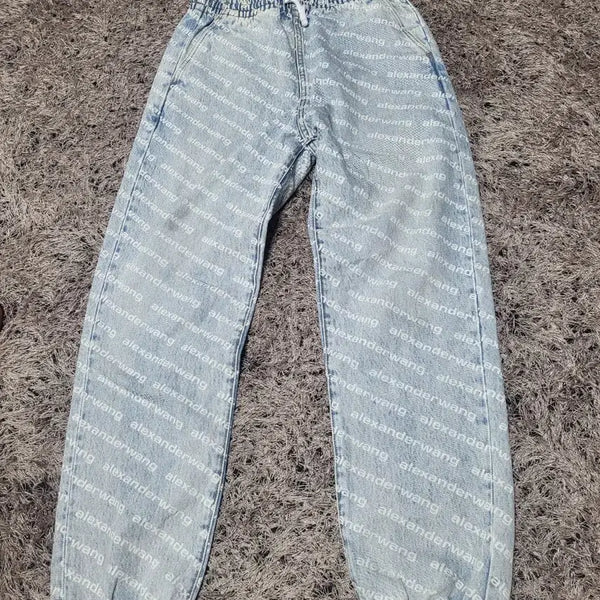 [BUNJANG] Alexander Wang Logo Denim Jogger Pants / 백화점판 정품- 알렉산더왕 로고 데님 조거 팬츠