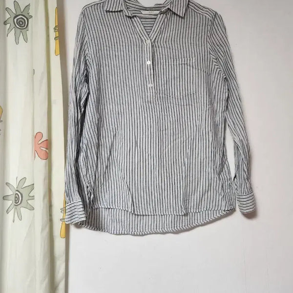 [BUNJANG] LIST Women's Thin Striped Shirt Size 55 / LIST 여성 얇은 스트라이프 셔츠 55