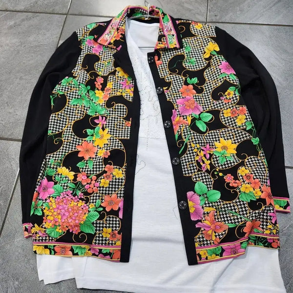 [BUNJANG] Kim Chang-sook Floral Pattern Jacket / 김창숙자켓 여성 꽃무늬 패턴 봄 가을100