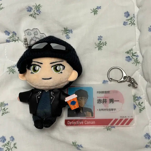 [BUNJANG] Detective Conan Shuichi Akai "Ranpo" Plush Mascot & Lenticular Keychain Bundle / 명탐정코난 아카이 슈이치 이상윤 마스코트 누이 렌티큘러 일괄