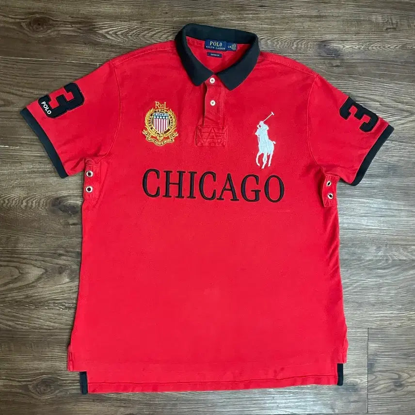 [BUNJANG] Polo Ralph Lauren Chief Keef Big Pony Chicago Polo Shirt Red / 폴로 치프키프 빅포니 시카고 PK 카라티 레드