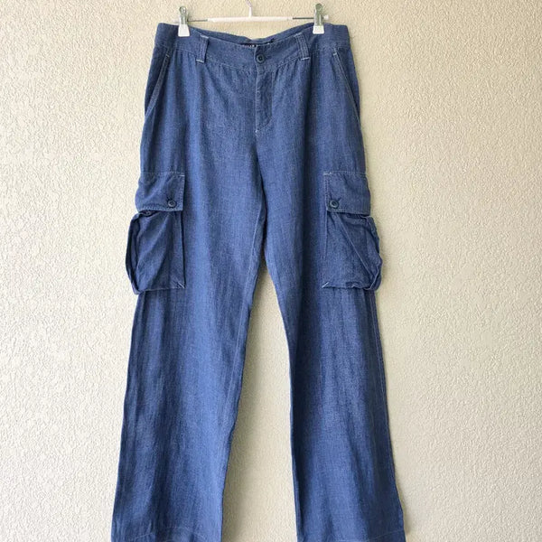 [BUNJANG] 90s Ralph Lauren Linen Wide Cargo Pants / 90s 랄프로렌 리넨 와이드 카고팬츠
