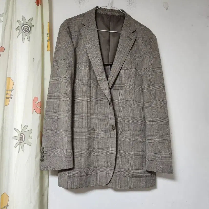 [BUNJANG] Men's Checkered Blazer Jacket (Size 105) / 여름 체크무늬 남성 블레이저 자켓105