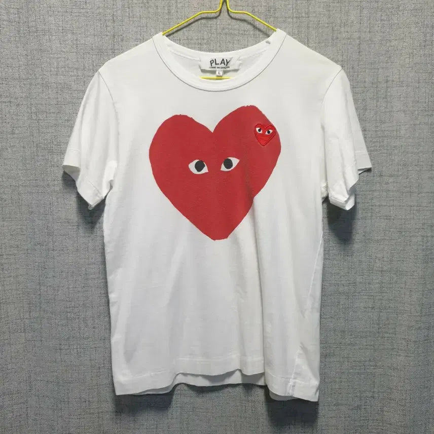 [BUNJANG] Comme des Garçons Play Heart T-Shirt White L / 꼼데가르송 플레이 하트 반팔티 화이트 L