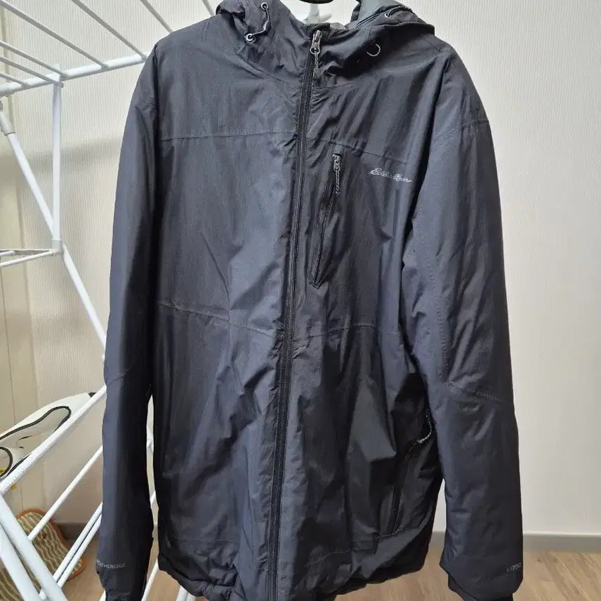 [BUNJANG] Eddie Bauer Black Hooded Zip-Up Insulated Jacket / 에디바우어 블랙 후드 집업 자켓