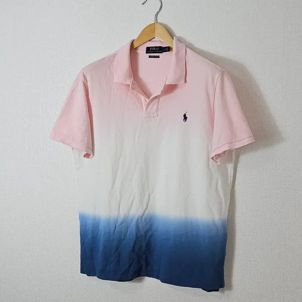 [BUNJANG] Polo Ralph Lauren Men's Gradient Logo Short Sleeve Polo Shirt L / 폴로 랄프로렌 신형 반팔 카라티 피케티 그라데이션 티셔츠 L (QR정품)