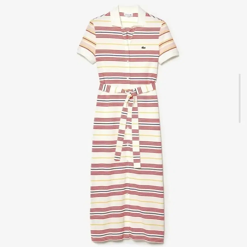 [BUNJANG] Lacoste Striped Belted Long Dress / [38] 라코스테 스트라이프 벨티드 롱 원피스 새제품