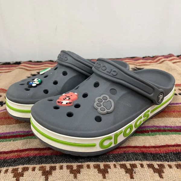 [BUNJANG] Crocs Crocband Grey Clogs Slippers W8 / 크록스 크록밴드 그레이 클로그 슬리퍼 W8 X01457