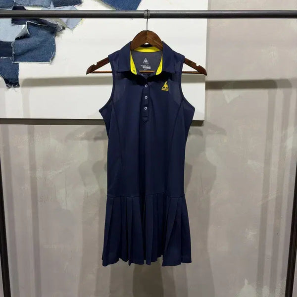 [BUNJANG] Le Coq Sportif Women's Sleeveless Tennis Dress / (85) 르꼬끄 여성 스포츠 기능성 테니스 민소매 카라 원피스