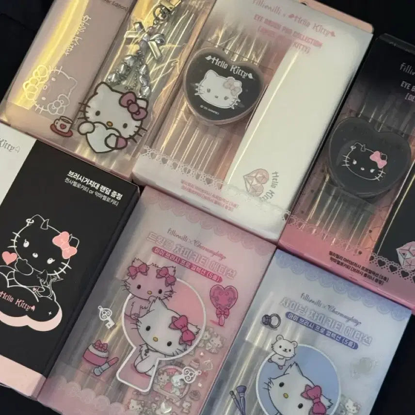 [BUNJANG] Filimili Kitty Brush Bundle Set with Devil Kitty Brush Stand / 필리밀리 키티 브러쉬 일괄+악마키티 브러쉬거치대