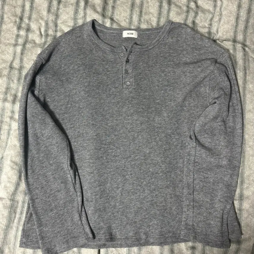 [BUNJANG] Noise Henly Neck Long Sleeve T-Shirt / 노이즈 헨리넥