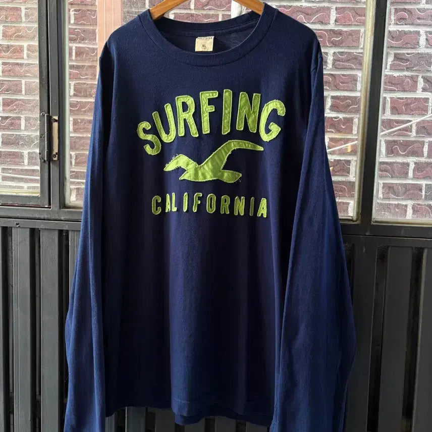 [BUNJANG] Abercrombie & Fitch Surfing Embroidered Logo Long Sleeve T-Shirt XL / 아베크롬비 서핑 자수 로고 롱슬리브 긴팔티