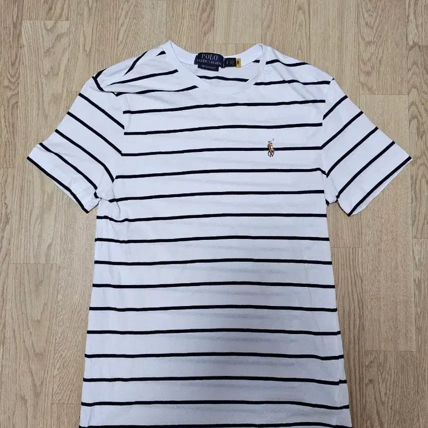 [BUNJANG] Polo Ralph Lauren Women's Striped Short Sleeve T-Shirt White S / 폴로 랄프로렌 여성 단가라 반팔티 화이트 S