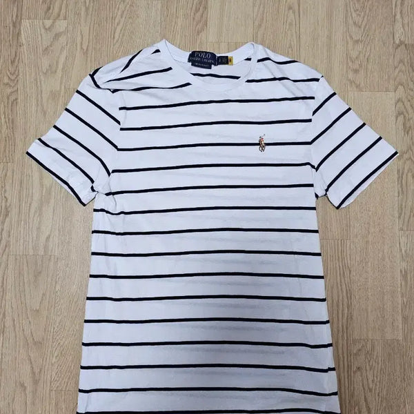 [BUNJANG] Polo Ralph Lauren Women's Striped Short Sleeve T-Shirt White S / 폴로 랄프로렌 여성 단가라 반팔티 화이트 S
