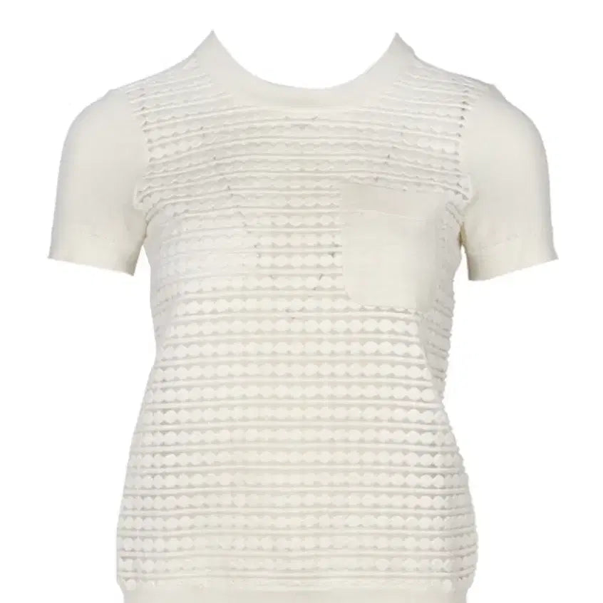 [BUNJANG] Kate Spade Ivory Knit Short Sleeve T-Shirt XS / XS(44) Kate Spade 아이보리 니트 반팔 티셔츠