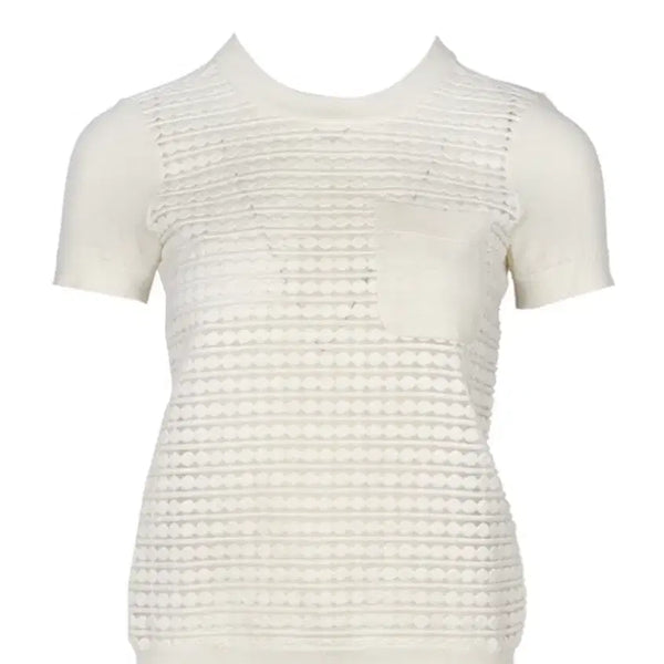 [BUNJANG] Kate Spade Ivory Knit Short Sleeve T-Shirt XS / XS(44) Kate Spade 아이보리 니트 반팔 티셔츠