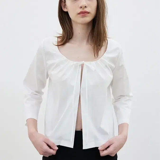 [BUNJANG] Havec String Shirring Blouse / 하베크 havec 스트링 셔링 블라우스