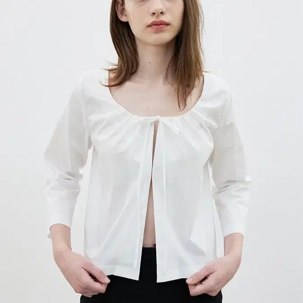 [BUNJANG] Havec String Shirring Blouse / 하베크 havec 스트링 셔링 블라우스