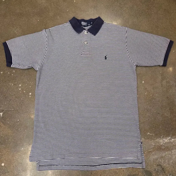 [BUNJANG] Polo Ralph Lauren Striped Short Sleeve Polo Shirt / 폴로 랄프로렌 스트라이프 반팔 카라티