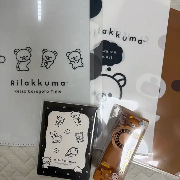 [BUNJANG] Rilakkuma Koguma File Holder Handheld Fan Bundle Set / 리락쿠마 코구마 파일 홀더 핸드 선풍기  메모패드