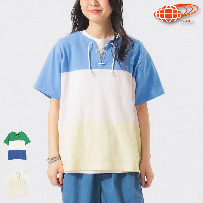[BUNJANG] BEAMS BOY Wide Border Short Sleeve T-Shirt / 빔즈 보이 와이드 보더 반팔 티셔츠