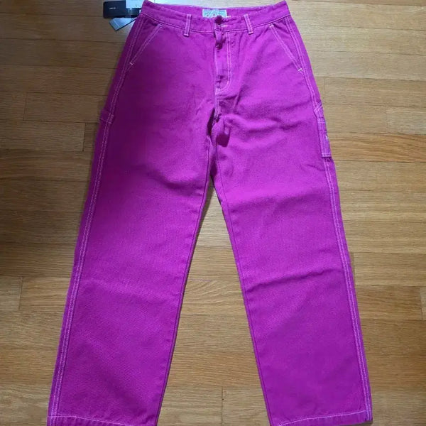 [BUNJANG] AICA WHITE Carpenter Denim Magenta Pink S / 에이카화이트 카펜터 데님 마젠타핑크S