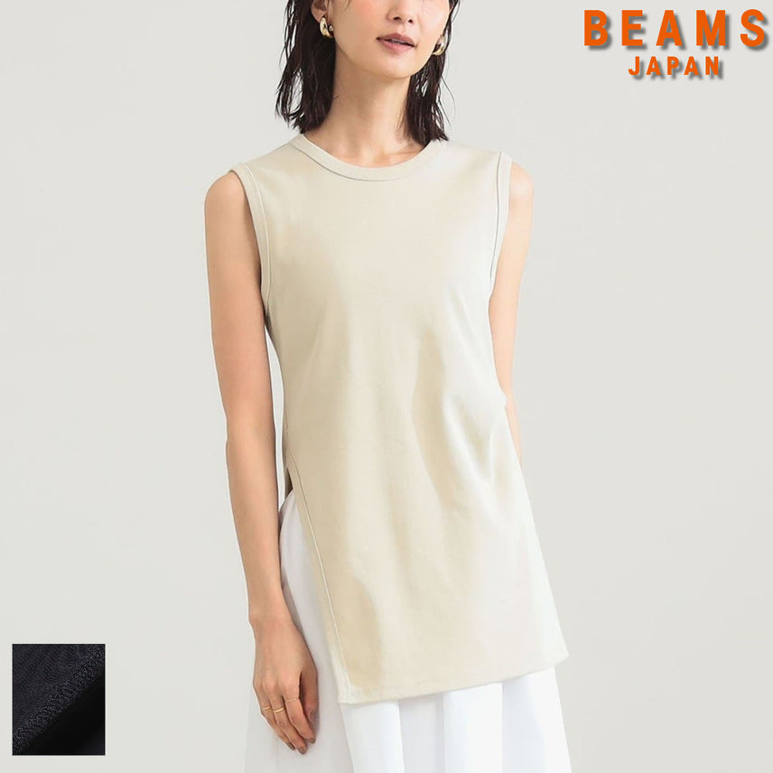[BUNJANG] Demi-Luxe BEAMS Slit Sleeveless Tunic Top / 빔즈 데미럭스 슬릿 민소매 튜닉 2컬러