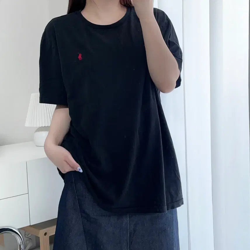 [BUNJANG] Polo Ralph Lauren Black Red Pony Embroidered Crewneck T-Shirt XL / 폴로 블랙 / 레드포니 라운드 반팔티 [ XL ]