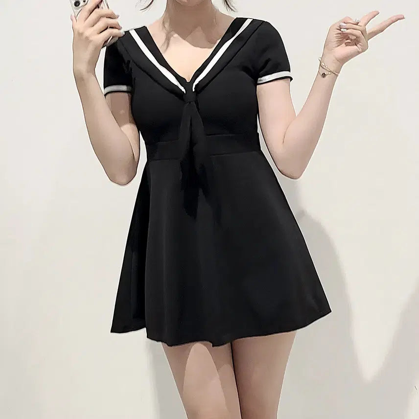 [BUNJANG] Ablily Marine Black Mini Dress / (새상품 원가판매) 에이블리 원피스 미니원피스 여름원피스 마린 블랙