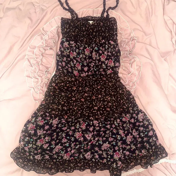 [BUNJANG] Vintage Mori Kei Princess Himekaji Lolita Gal Style Floral Sleeveless Dress / 일본빈티지 고전 원피스 y2k 모리걸 히메카지 로리타 대장템 갸루 로걀