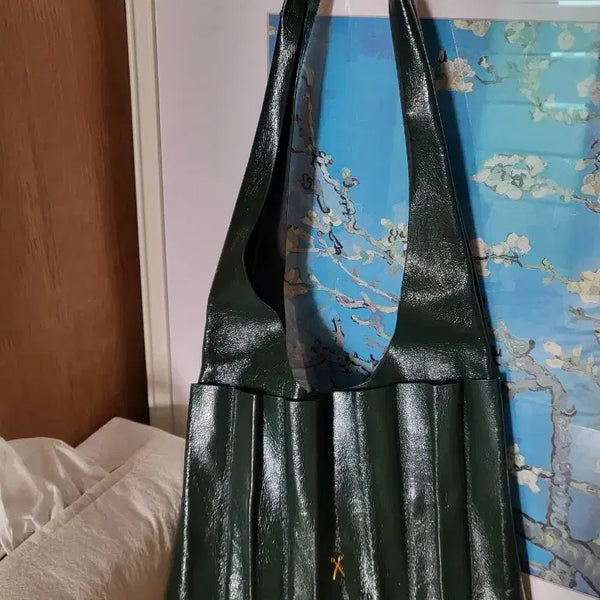 [BUNJANG] Joseph & Stacey Lucky Pleats Leather Shoulder Bag Green / 조셉앤스테이시 럭키 플리츠 가죽 숄더백 그린