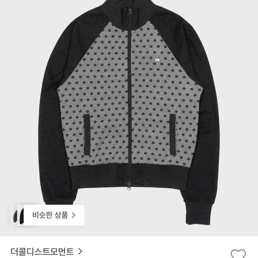 [BUNJANG] The Coldest Moment Dot Pattern Zip-Up Charcoal / 더콜디스트모먼트 도트패턴 집업 차콜