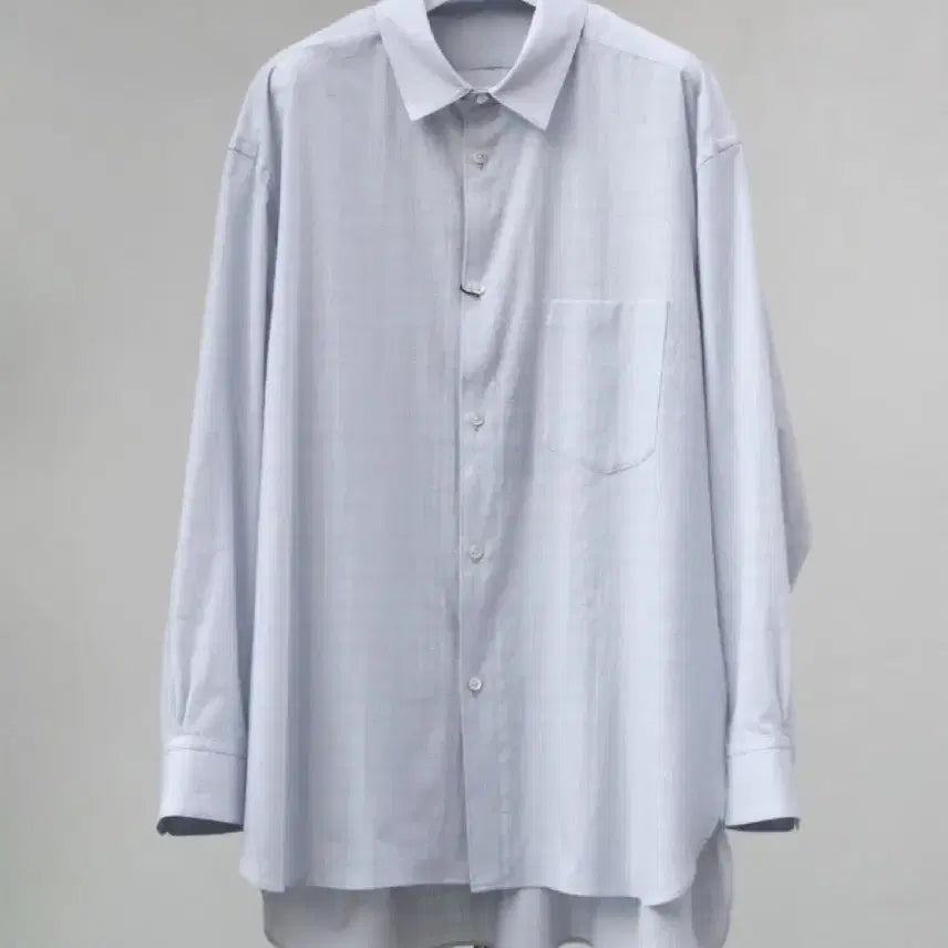 [BUNJANG] URU Tokyo 24ss Cotton Check Regular Collar L/S Shirt (L.Sax) / 우루 URU Tokyo 24ss Cotton Check Shirts