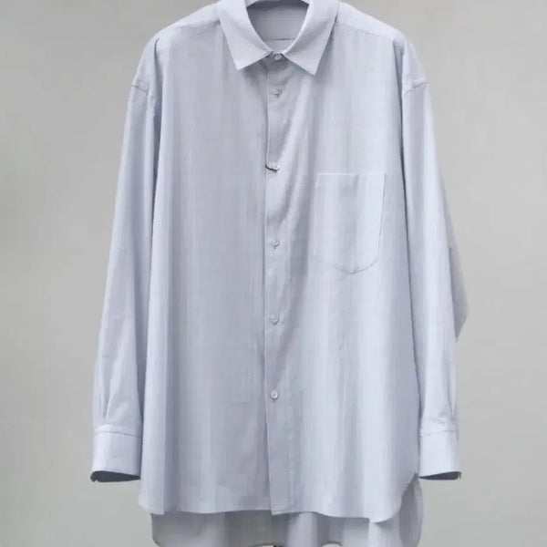 [BUNJANG] URU Tokyo 24ss Cotton Check Regular Collar L/S Shirt (L.Sax) / 우루 URU Tokyo 24ss Cotton Check Shirts