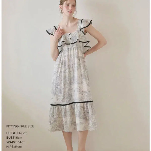 [BUNJANG] Toile Premium Homewear Princess Nightgown / 프리미엄 홈웨어 뜨왈 원피스 잠옷 최저가 공주잠옷