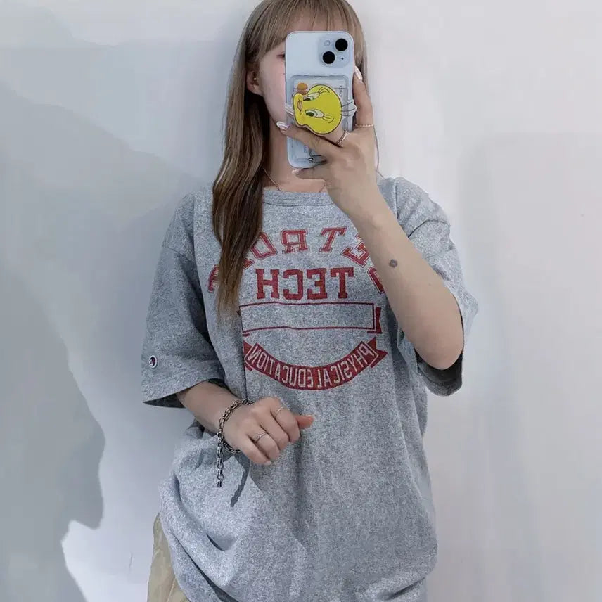 [BUNJANG] Champion USA Big Logo Heavy Cotton T-Shirt / 챔피언 USA 빅로고 헤비코튼 반팔