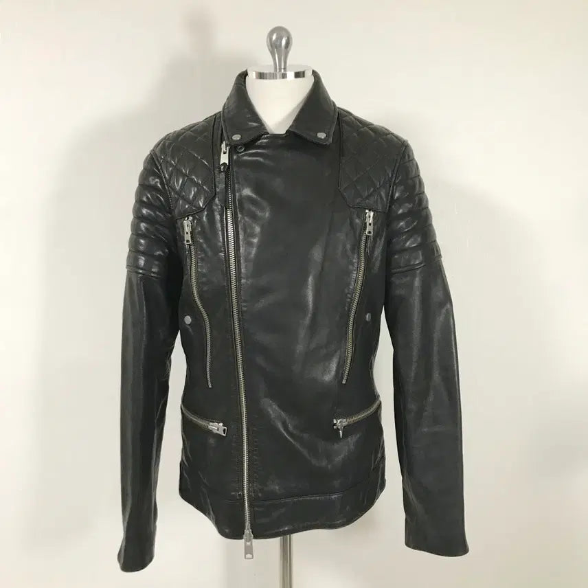 [BUNJANG] All Saints Men's Black Leather Biker Jacket M / 올세인츠 남성가죽바이커자켓M호호상점