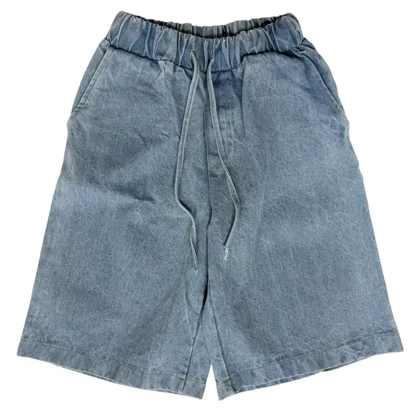 [BUNJANG] Bermuda Denim Wide Banding Pants / 버뮤다 데님 와이드 밴딩 팬츠