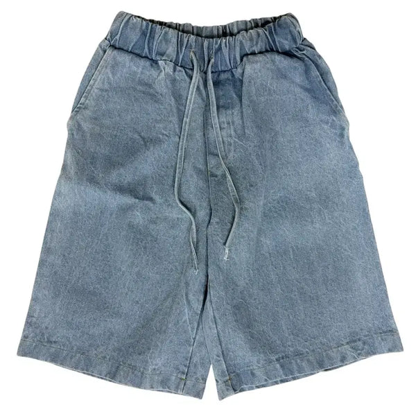 [BUNJANG] Bermuda Denim Wide Banding Pants / 버뮤다 데님 와이드 밴딩 팬츠