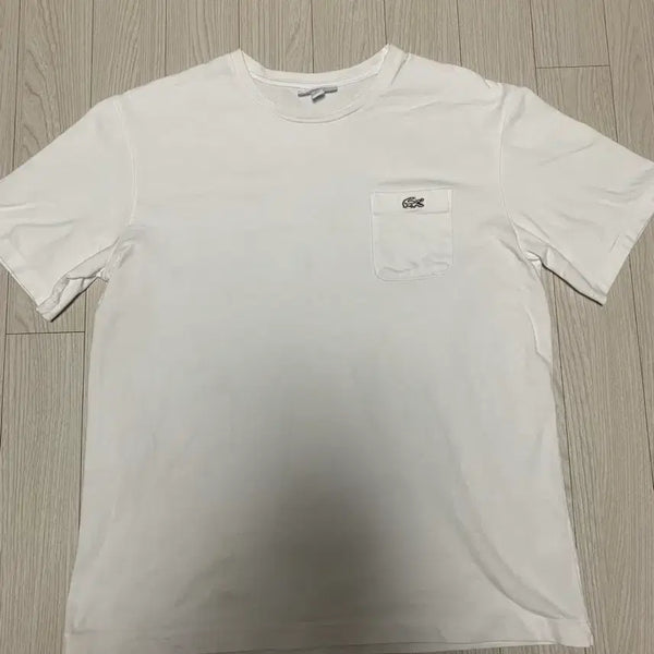 [BUNJANG] Lacoste White Crewneck Pocket Short Sleeve T-Shirt / 라코스테 포켓 반팔 티셔츠 화이트