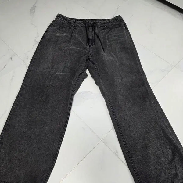 [BUNJANG] Customellow Black Drawstring Denim Pants XL / 커스텀멜로우 불랙 드로우스트링 데님팬츠 xl