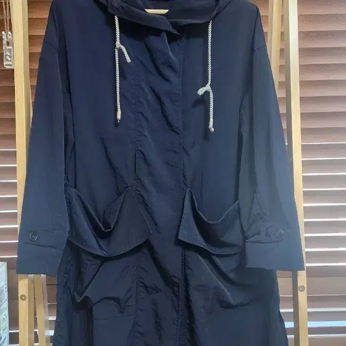 [BUNJANG] Acdba Collection Navy Hooded Long Field Jumper / 아이잗바바컬렉션-네이비 후드 롱 야상 점퍼
